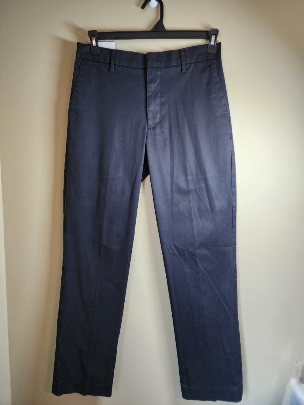 Dockers Mens Black Pants 30x32 Straight Fit Stretch Chino Flat Front